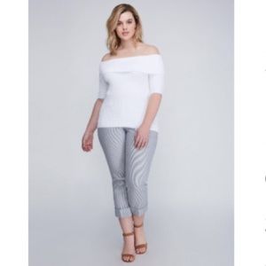 .Lane Bryant 3/4 Sleeve Off The Shoulder Sweater.